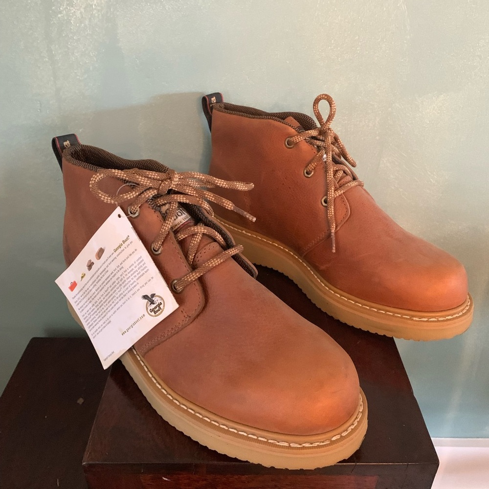Men's Georgia Boot Chukka Work Boots New Tan sz 11.5 NWT